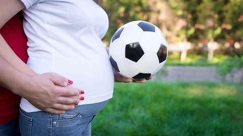 Uterus size as soccer ball